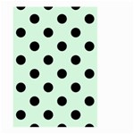 Polka Dots - Black on Pastel Green Large Garden Flag (Two Sides)