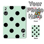 Polka Dots - Black on Pastel Green Playing Cards 54 Designs