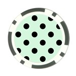 Polka Dots - Black on Pastel Green Poker Chip Card Guard (10 pack)