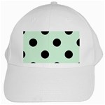 Polka Dots - Black on Pastel Green Black Cap