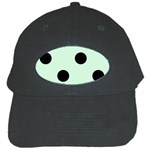Polka Dots - Black on Pastel Green Black Cap