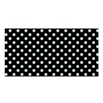 Polka Dots - Pastel Green on Black Satin Shawl