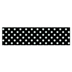 Polka Dots - Pastel Green on Black Satin Scarf (Oblong)