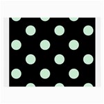 Polka Dots - Pastel Green on Black Large Glasses Cloth
