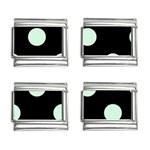 Polka Dots - Pastel Green on Black 9mm Italian Charm (4 pack)
