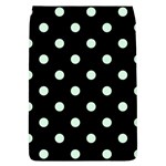 Polka Dots - Pastel Green on Black Removable Flap Cover (L)