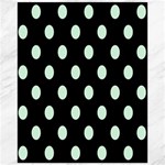 Polka Dots - Pastel Green on Black Canvas 16  x 20 