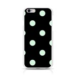 Polka Dots - Pastel Green on Black Apple iPhone 6/6S Silicone Case (Transparent)