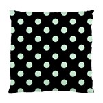 Polka Dots - Pastel Green on Black Standard Cushion Case (Two Sides)