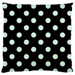 Polka Dots - Pastel Green on Black Standard Flano Cushion Case (One Side)