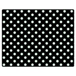 Polka Dots - Pastel Green on Black Double Sided Flano Blanket (Medium)