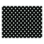 Polka Dots - Pastel Green on Black Double Sided Flano Blanket (Large)