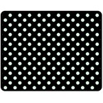 Polka Dots - Pastel Green on Black Fleece Blanket (Medium) (One Side)