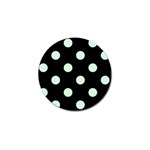 Polka Dots - Pastel Green on Black Golf Ball Marker (4 pack)