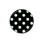 Polka Dots - Pastel Green on Black Hat Clip Ball Marker (4 pack)
