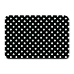 Polka Dots - Pastel Green on Black Plate Mat