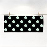 Polka Dots - Pastel Green on Black Hand Towel