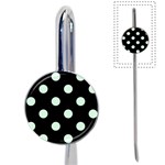 Polka Dots - Pastel Green on Black Book Mark