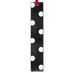 Polka Dots - Pastel Green on Black Large Book Mark