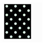 Polka Dots - Pastel Green on Black Small Garden Flag (Two Sides)