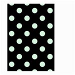 Polka Dots - Pastel Green on Black Large Garden Flag (Two Sides)
