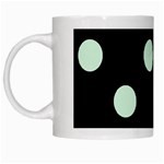 Polka Dots - Pastel Green on Black Black Mug