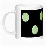 Polka Dots - Pastel Green on Black Night Luminous Mug
