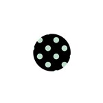 Polka Dots - Pastel Green on Black 1  Mini Button