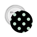 Polka Dots - Pastel Green on Black 2.25  Button
