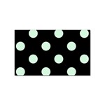 Polka Dots - Pastel Green on Black Sticker (Rectangular)