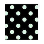 Polka Dots - Pastel Green on Black Greeting Card 4.5  x 6 