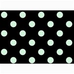 Polka Dots - Pastel Green on Black 5  x 7  Photo Cards