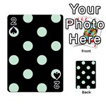 Polka Dots - Pastel Green on Black Playing Cards 54 Designs