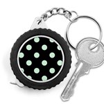 Polka Dots - Pastel Green on Black Measuring Tape