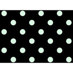 Polka Dots - Pastel Green on Black Birthday Cake 3D Greeting Card (7x5)