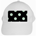Polka Dots - Pastel Green on Black Black Cap