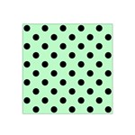 Polka Dots - Black on Mint Green Satin Bandana Scarf