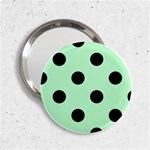 Polka Dots - Black on Mint Green 2.25  Handbag Mirror