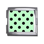 Polka Dots - Black on Mint Green Mega Link Italian Charm (18mm)