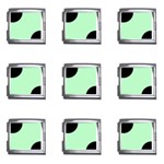 Polka Dots - Black on Mint Green Mega Link Italian Charm (9 pack)