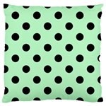 Polka Dots - Black on Mint Green Large Cushion Case (One Side)