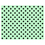 Polka Dots - Black on Mint Green Double Sided Flano Blanket (Medium)