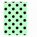 Polka Dots - Black on Mint Green Large Garden Flag (Two Sides)