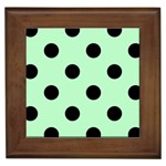Polka Dots - Black on Mint Green Framed Tile