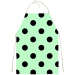 Polka Dots - Black on Mint Green Full Print Apron