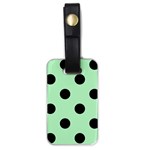 Polka Dots - Black on Mint Green Luggage Tag (One Side)
