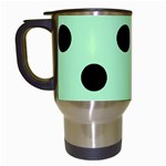 Polka Dots - Black on Mint Green Travel Mug (Black)
