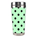 Polka Dots - Black on Mint Green Stainless Steel Travel Tumbler