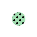 Polka Dots - Black on Mint Green 1  Mini Button