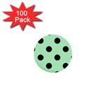 Polka Dots - Black on Mint Green 1  Mini Button (100 pack)